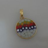 Pingente Cristal Murano 18 diâmetro PRATA com banho de ouro