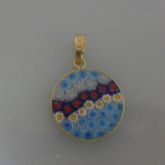 Pingente Cristal Murano 18 diâmetro PRATA com banho de ouro
